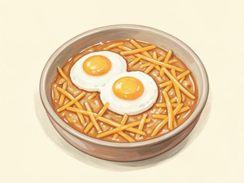 Illustration of Baked Eggs & Cheese