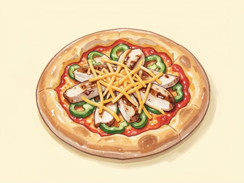 Illustration of BBQ Chicken Pizza