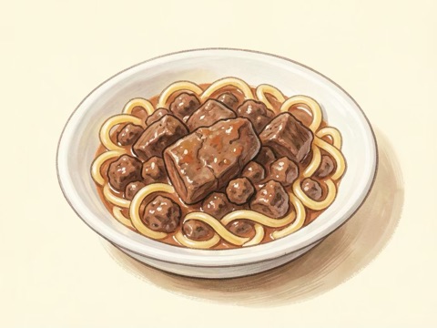 Illustration of Beef & Noodles