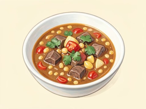 Illustration of Beef Pozole Soup