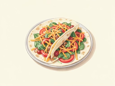 Illustration of Colorful Quesadillas