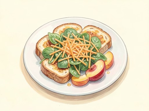 Illustration of Grilled Cheese with Peaches