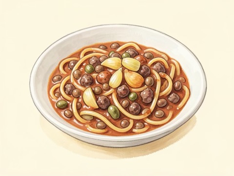Illustration of Lentil Spaghetti Sauce