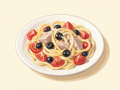 Illustration of Neopolitan Tuna Fettuccine