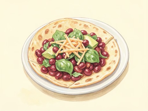 Illustration of Red Bean Quesadilla