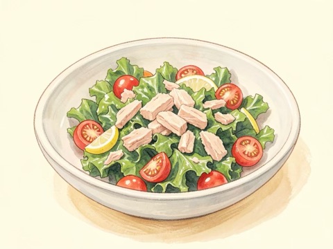 Illustration of Simply Satisfying Kale and Tuna Salad