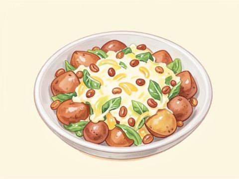 Illustration of Stove Top Potato and Cabbage Casserole