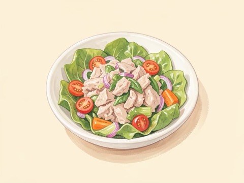 Illustration of Tuna Salad on Greens