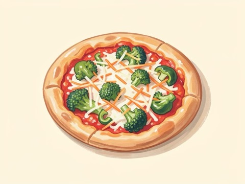 Illustration of Vegetable Pizza