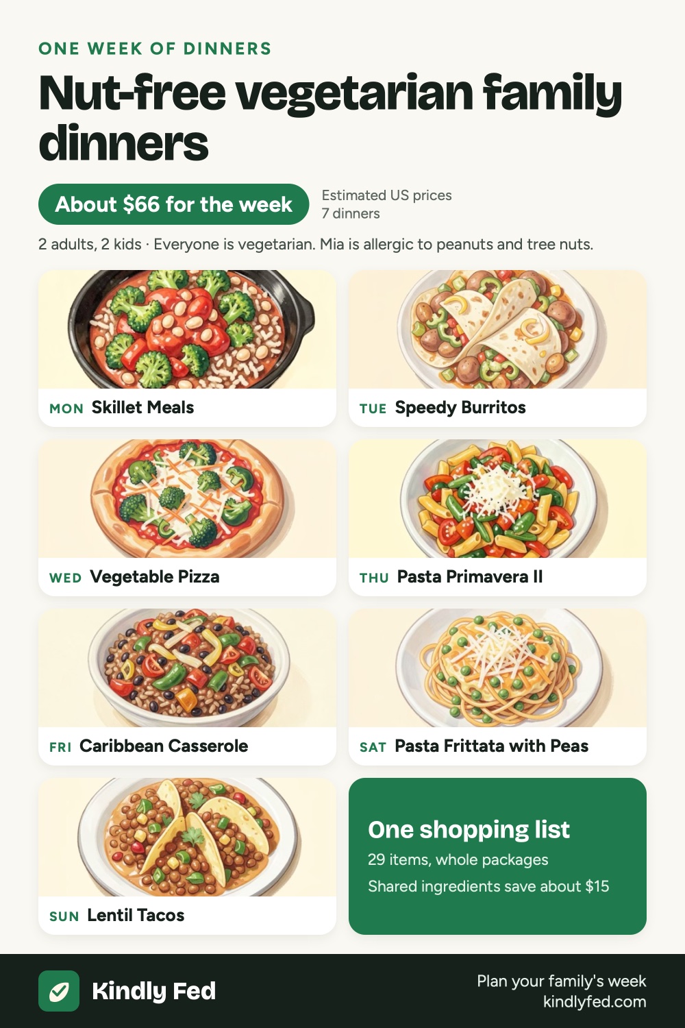 Nut-free vegetarian family dinners