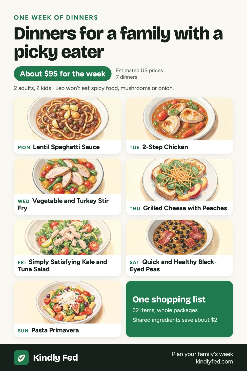 Dinners for a family with a picky eater